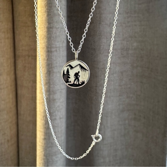 Sterling Silver Mountain Necklace - Picture 3 of 10
